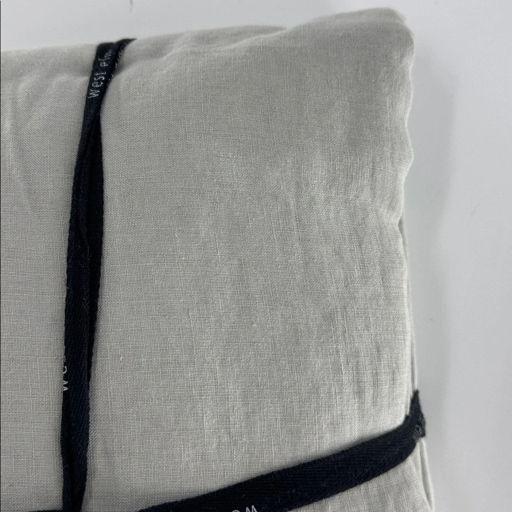 West Elm Belgian Flax Linen Gray Duvet Cover Size Full/Queen NWT